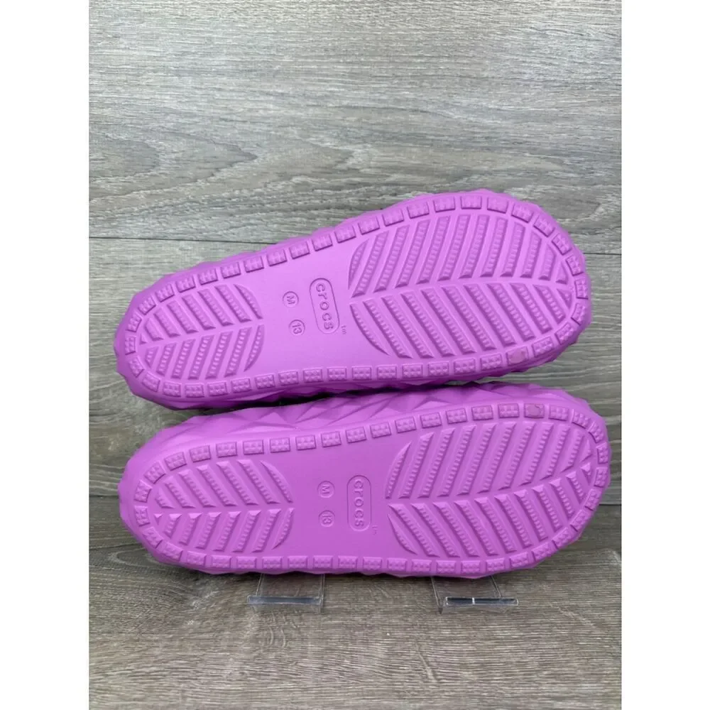 Crocs Classic Geometric Slide v2 Mens Sz 13 Slip On Lavender Purple Sandals NEW